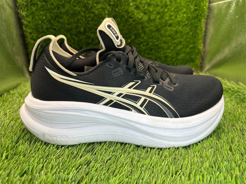 Asics Gel-Nimbus 28 1012B899 Athletic Sneaker Women's 7.5 Black Knit Gym Jogging